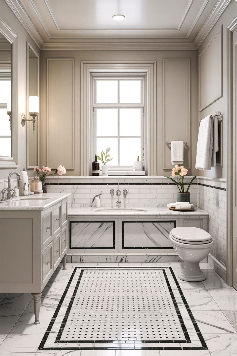 Marble Tile Baseboard - 30 bathroom baseboard ideas