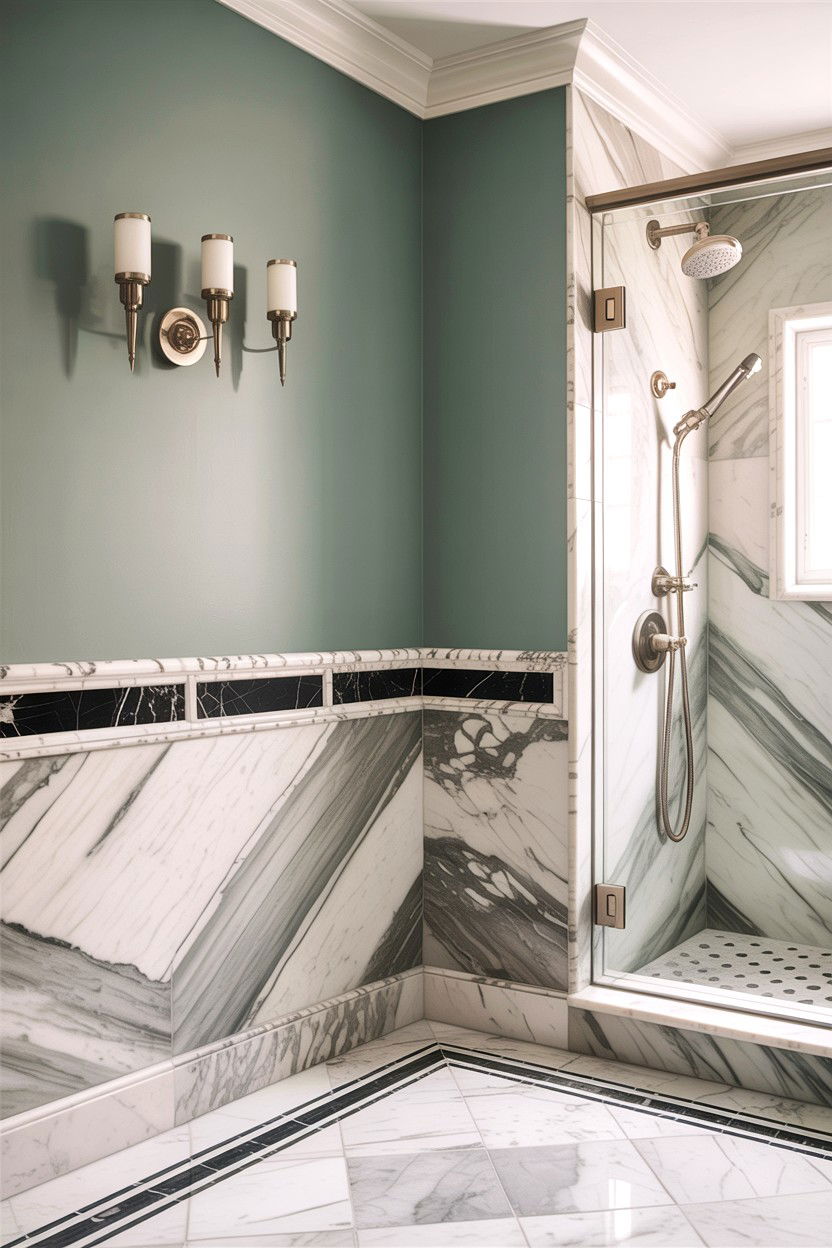 Marble Tile Wall Trim - 30 bathroom chair rail ideas