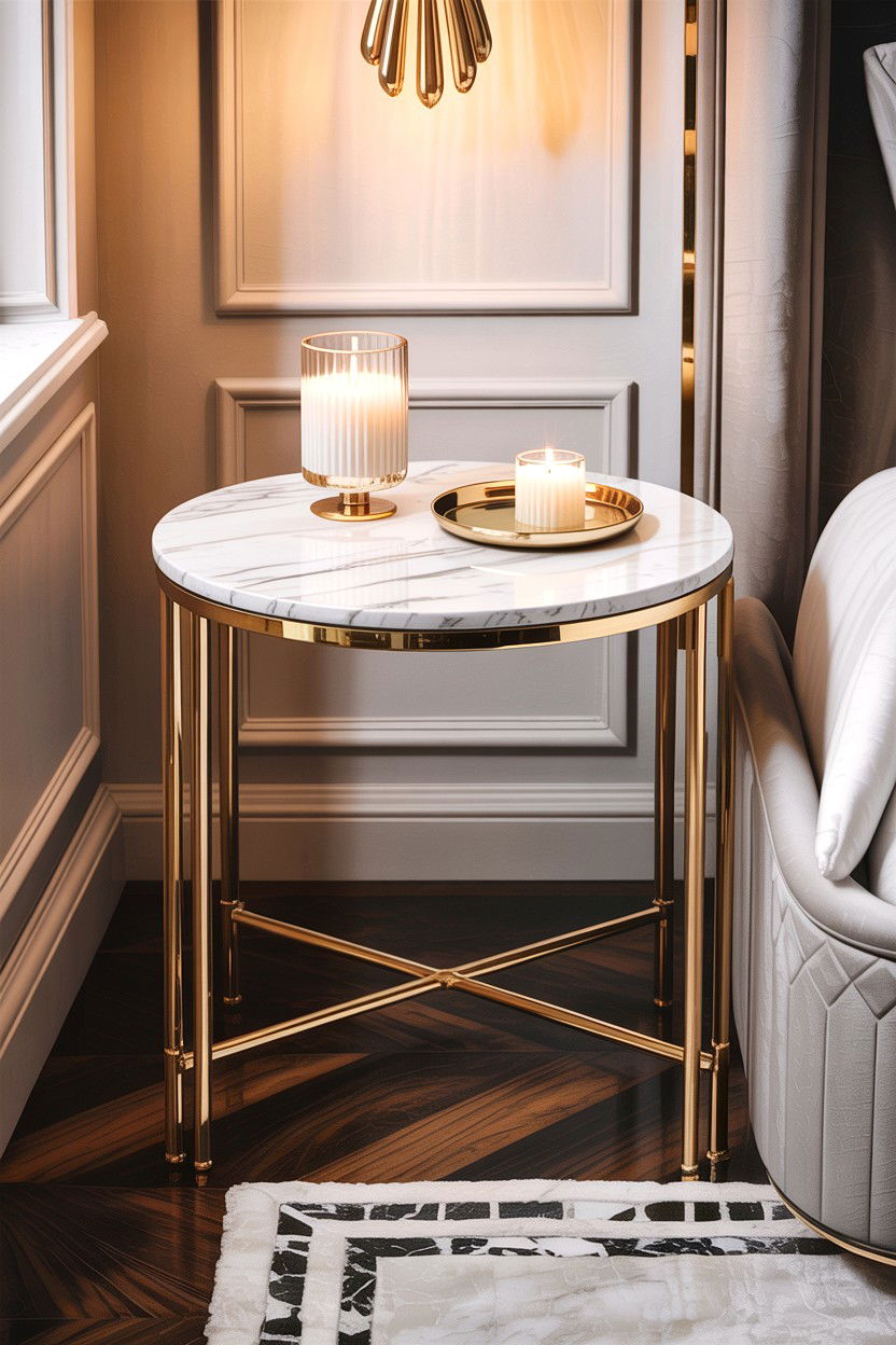 Marble Top Nightstand - 30 bedroom nightstand ideas