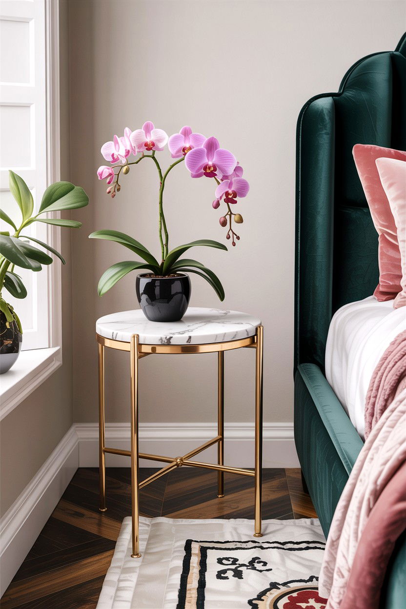 Marble Top Plant Stand - 30 bedroom plant stands