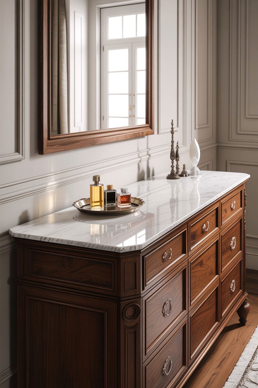 Marble Top Wide Dresser - 30 bedroom wide dressers