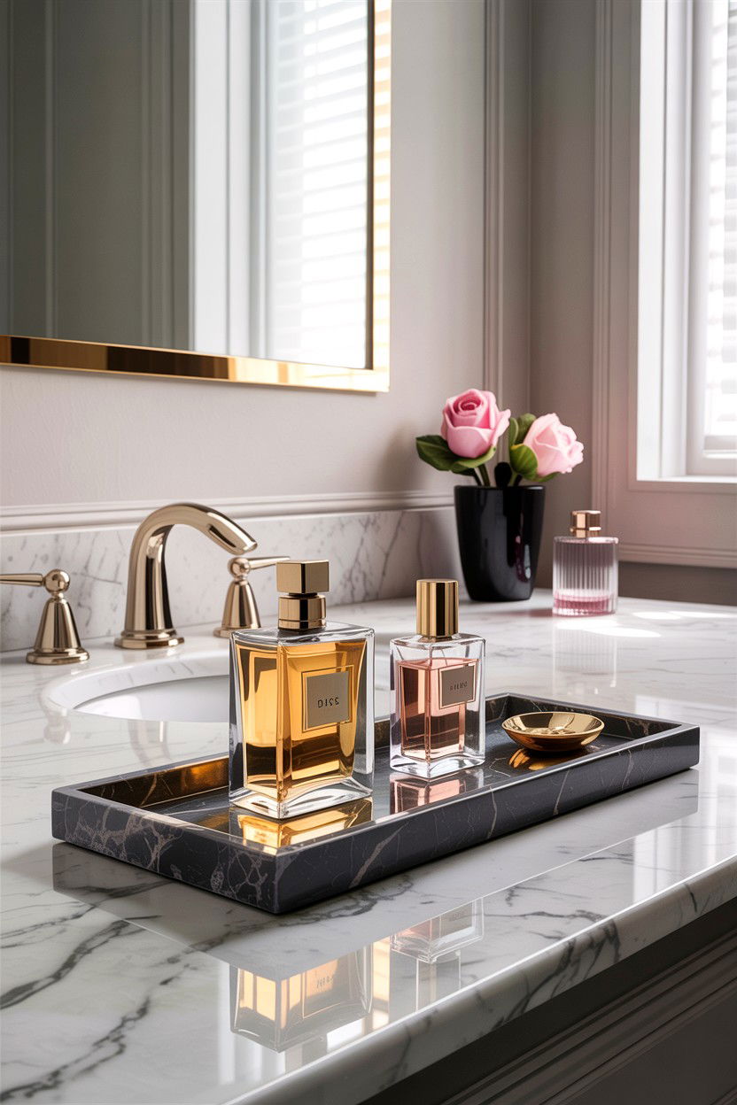Marble Vanity Tray - 30 bathroom accessories ideas