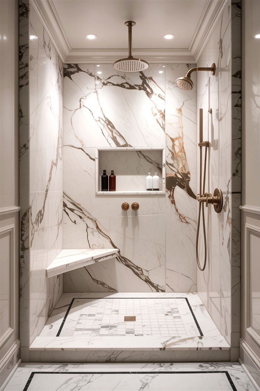 Marble Walk In Shower - 30 spacious bathroom ideas