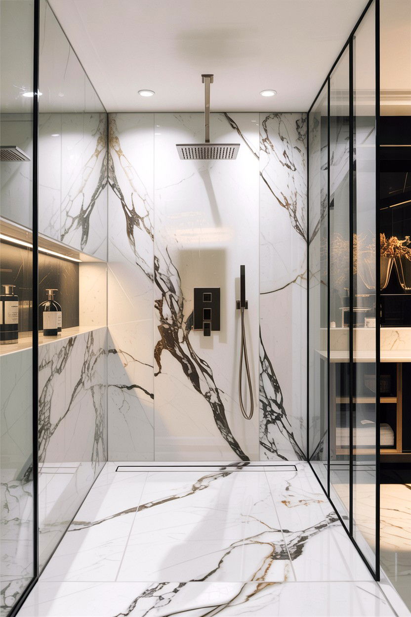 Marble Wet Room - 30 high-end bathroom ideas