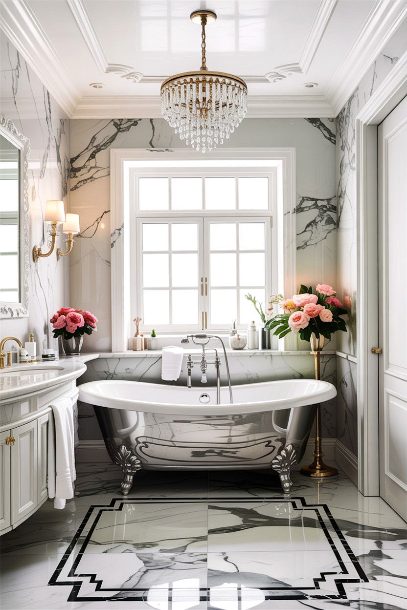 Marble bathroom finishes - 30 home spa bathroom ideas