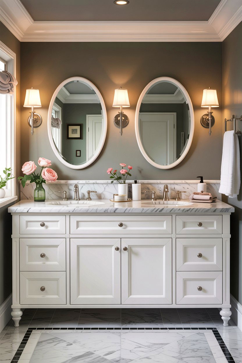 Marble bathroom vanity - 30 colonial bathroom ideas