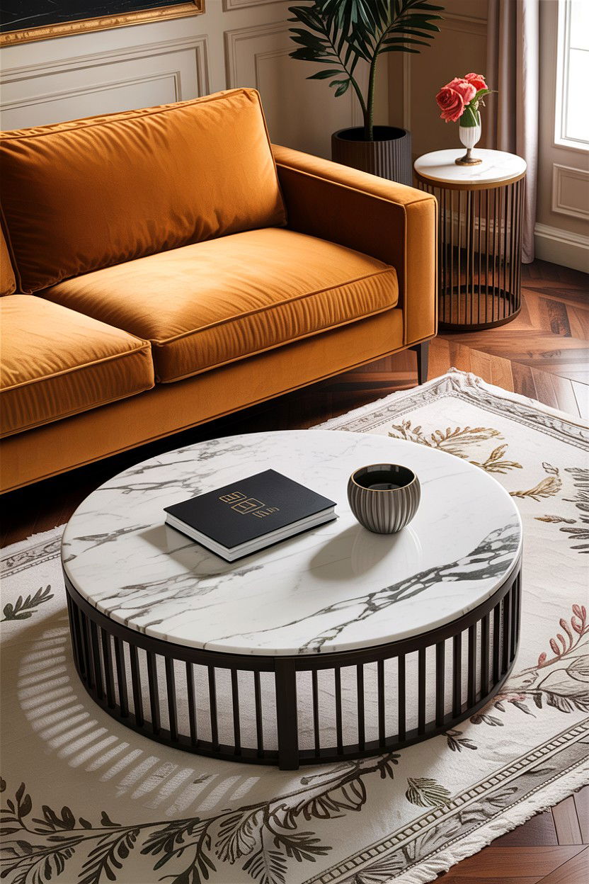 Marble coffee table - 30 condo living room ideas