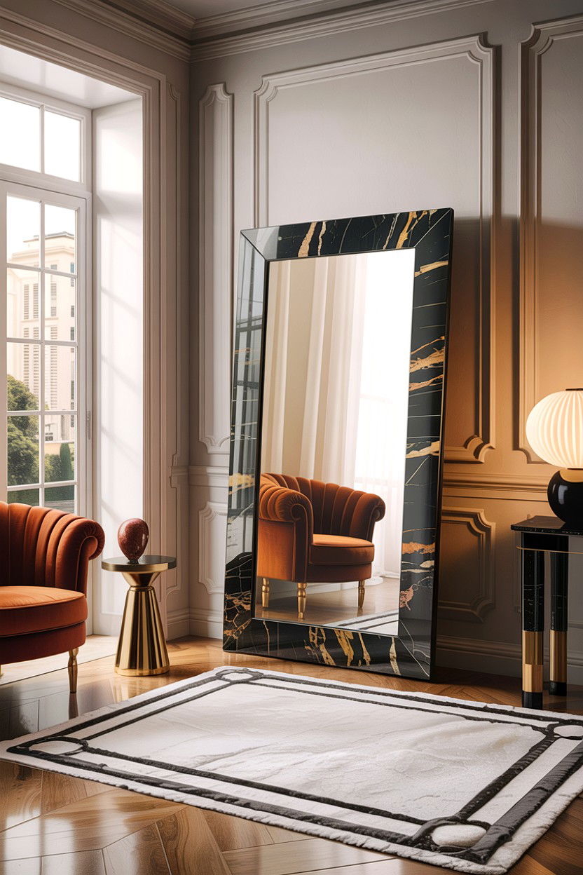 Marble floor mirror - 30 bedroom floor mirrors