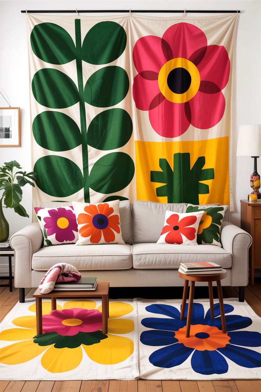 Marimekko pattern room style - 30 Finnish living room ideas