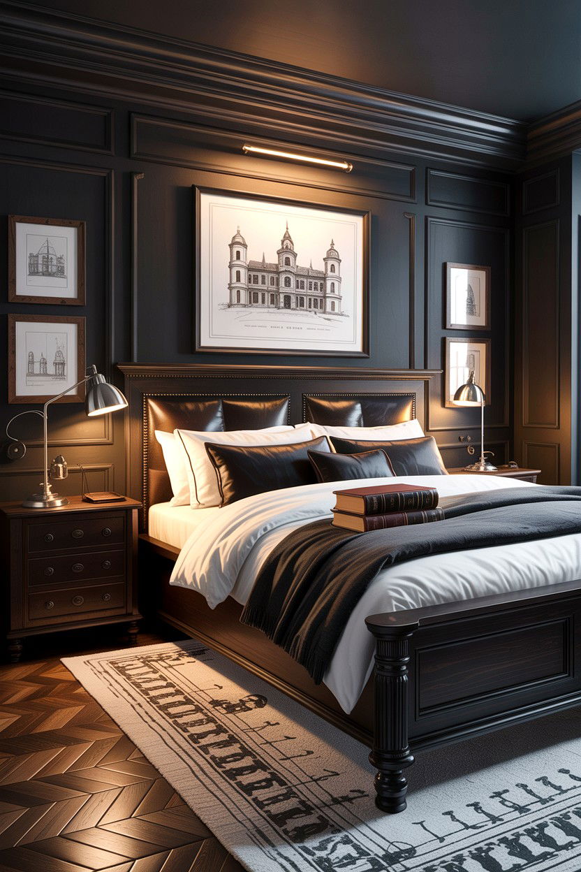 Masculine Black Bedroom - 30 all black bedroom ideas