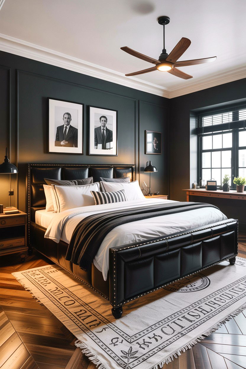 Masculine Leather Bedroom - 30 leather bedroom ideas