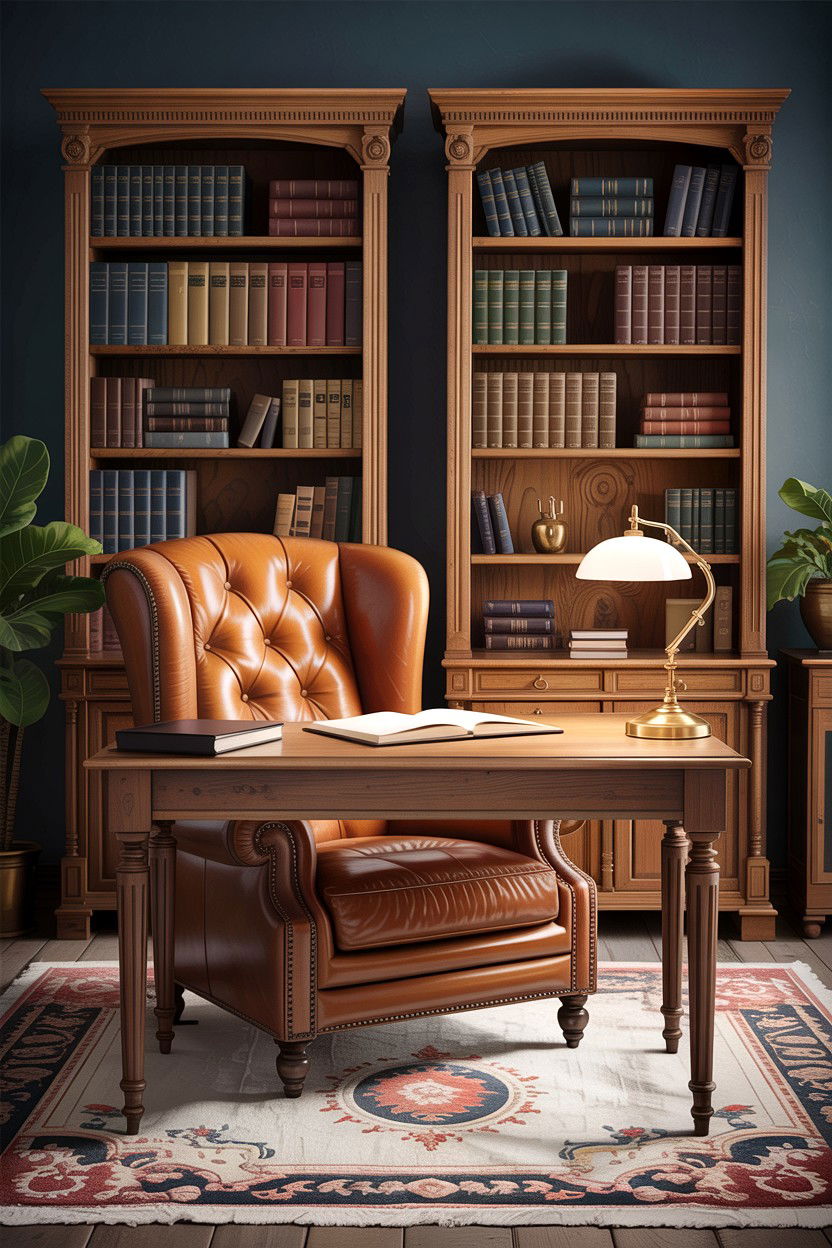 Masculine Study Furniture - 30 living room Edwardian furniture ideas