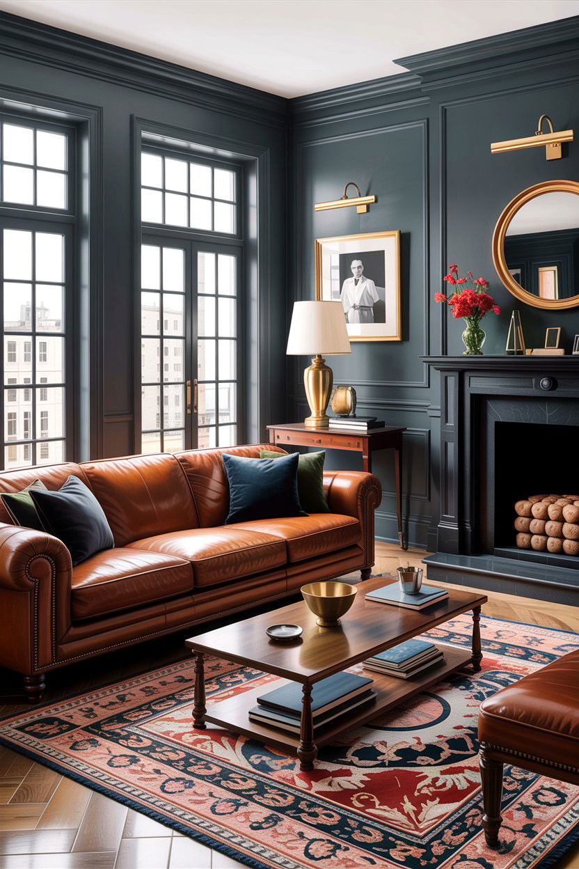 Masculine living room - 30 Hollywood regency living room ideas