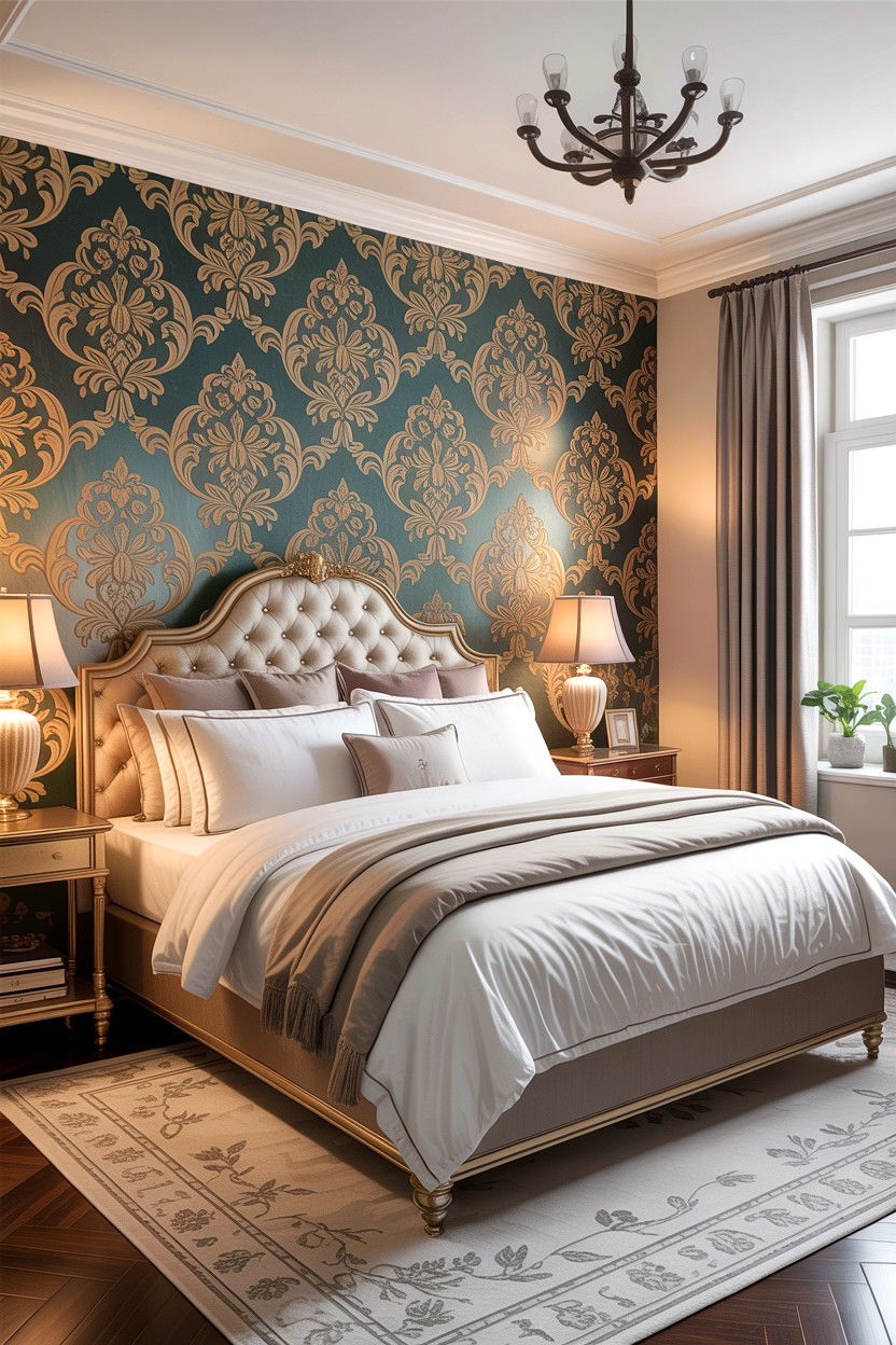 Master Bedroom Damask Wallpaper - 30 bedroom damask wallpapers
