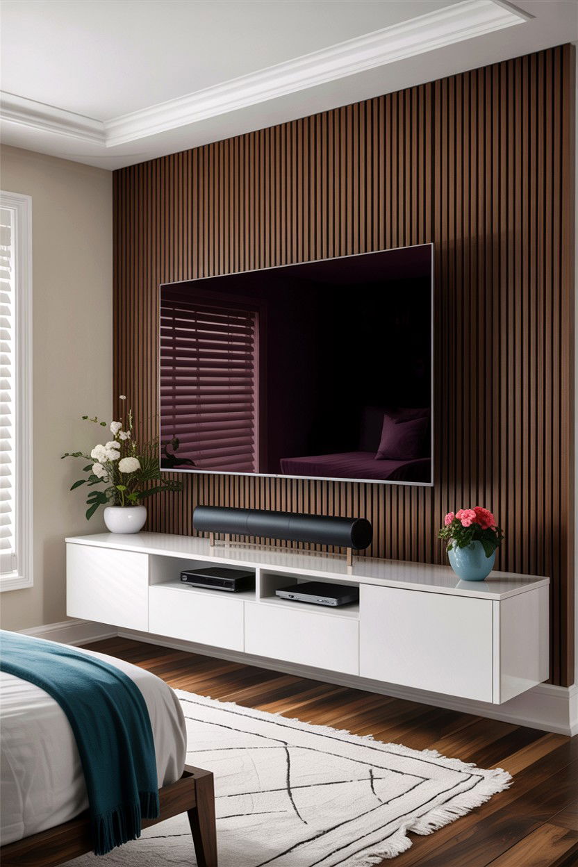 Master Bedroom TV Wall - 30 empty nester bedroom ideas