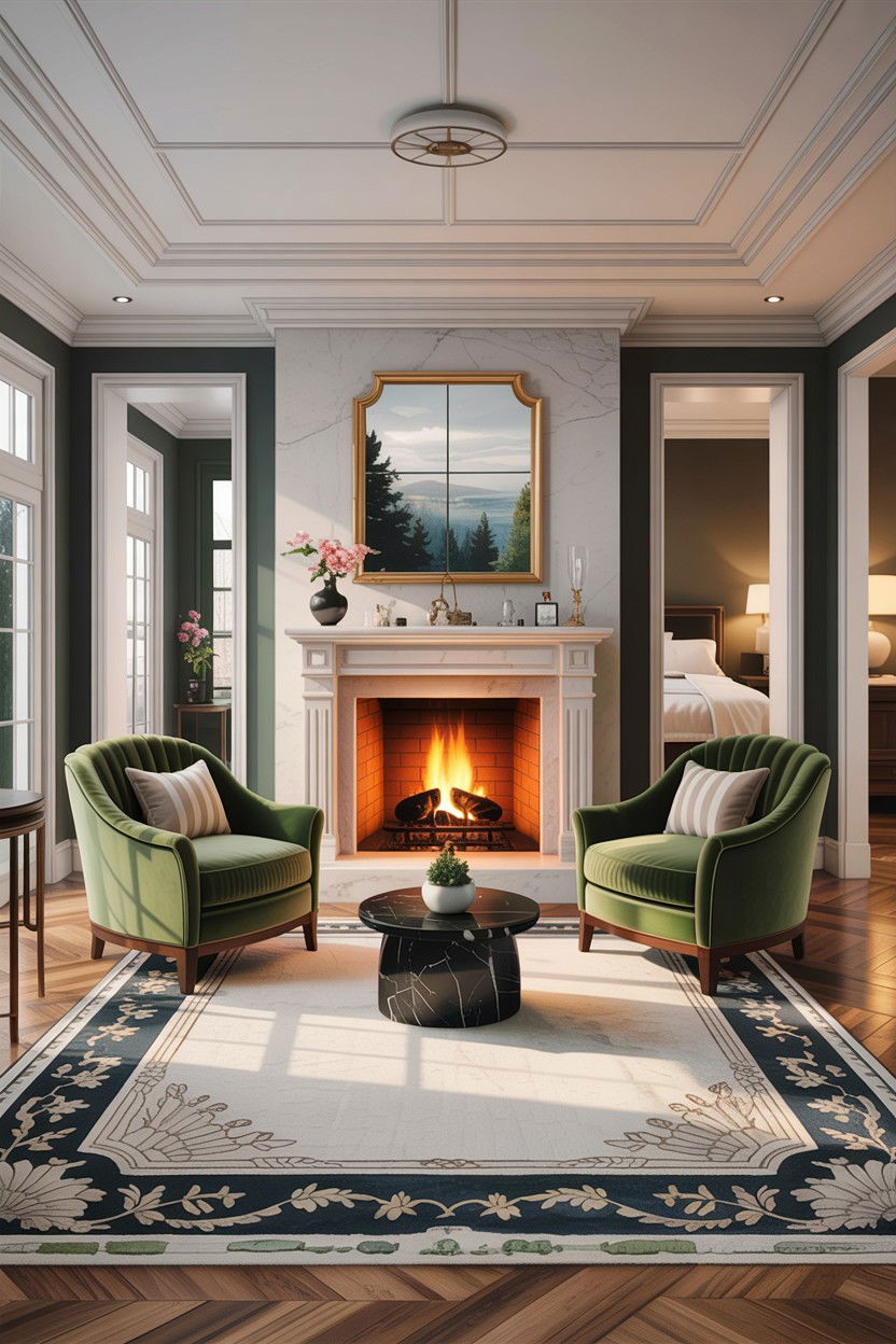 Master Suite Sitting Area Fireplace - 30 bedroom with fireplace ideas