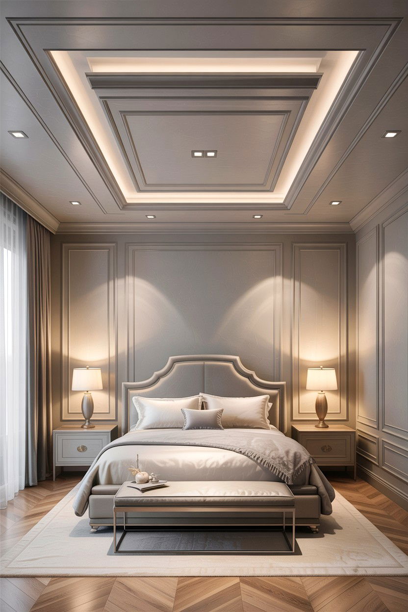 Master bedroom gypsum - 30 bedroom false ceiling designs