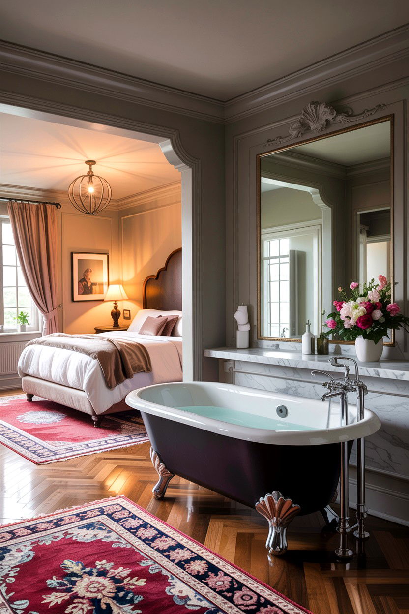 Master suite clawfoot tub - 30 clawfoot tub ideas
