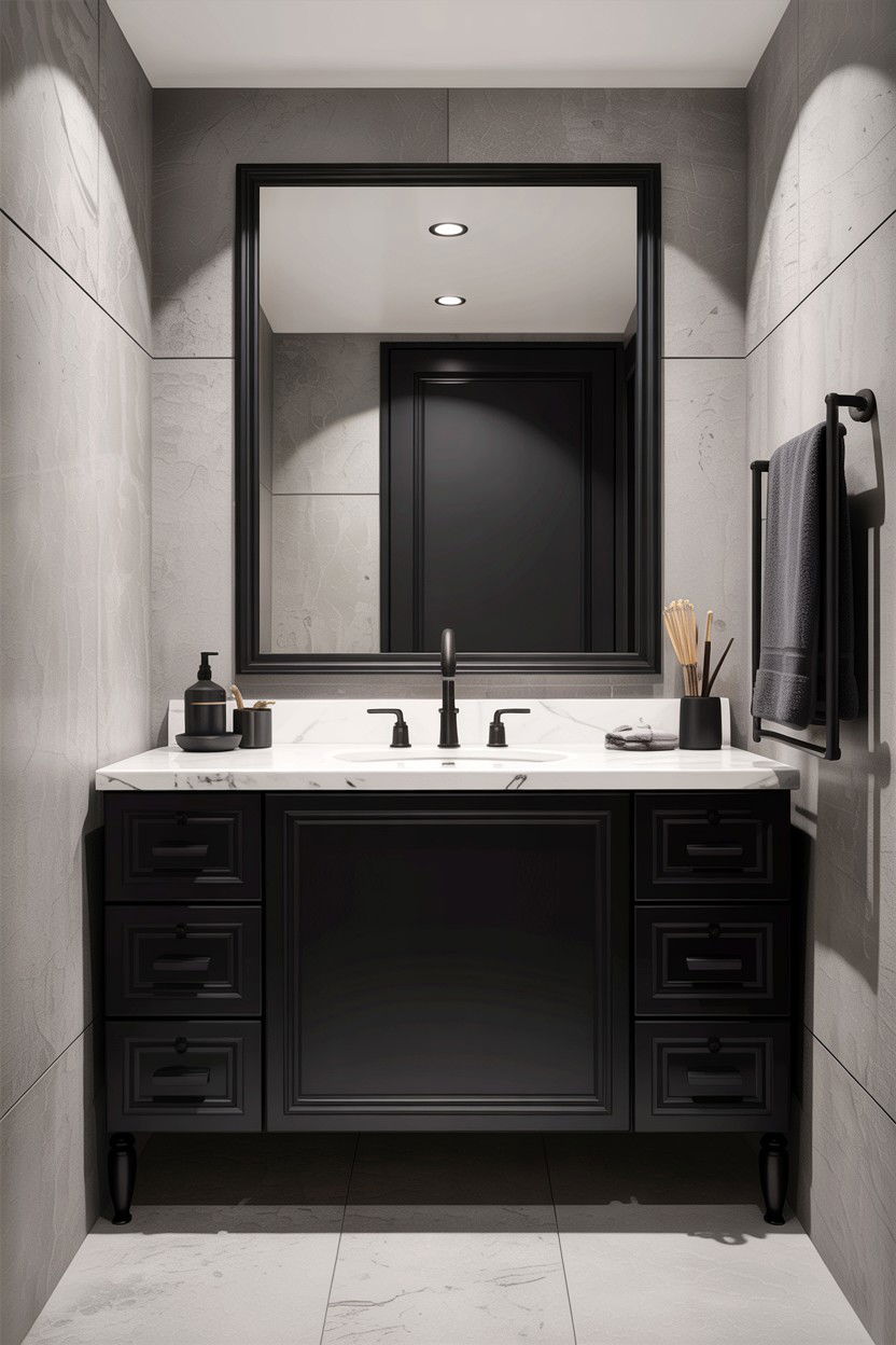 Matte Black Bathroom Fixture - 30 industrial bathroom ideas