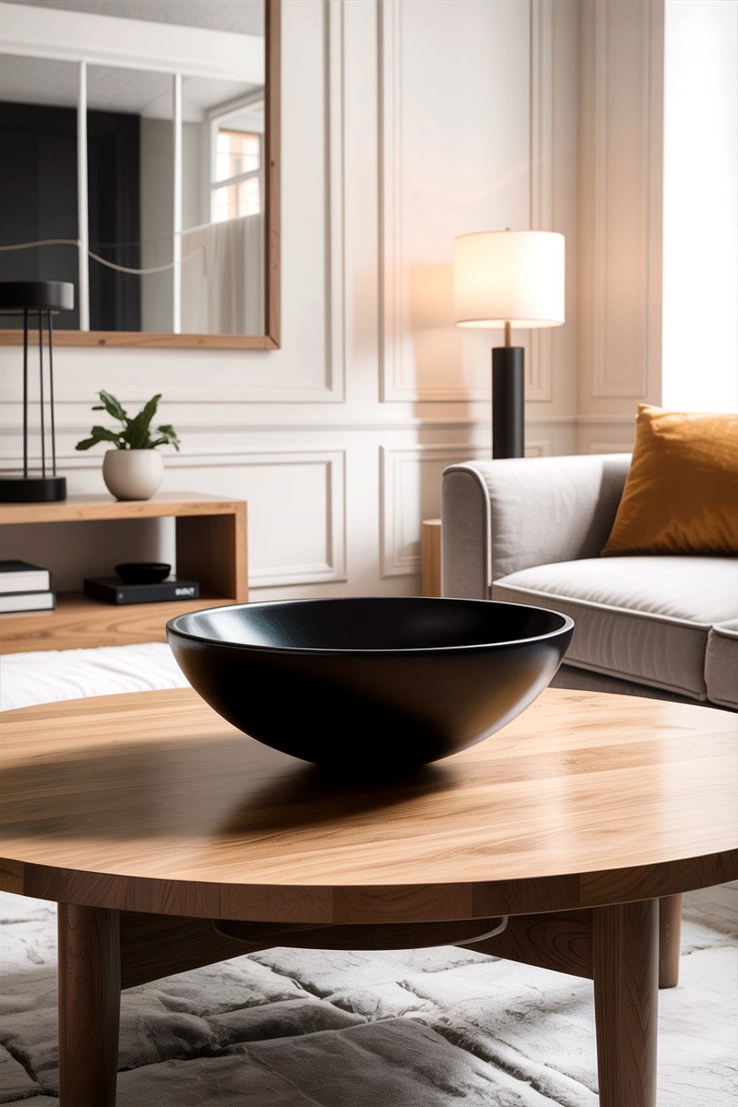 Matte Black Bowl Minimalist - 30 living room decorative bowls