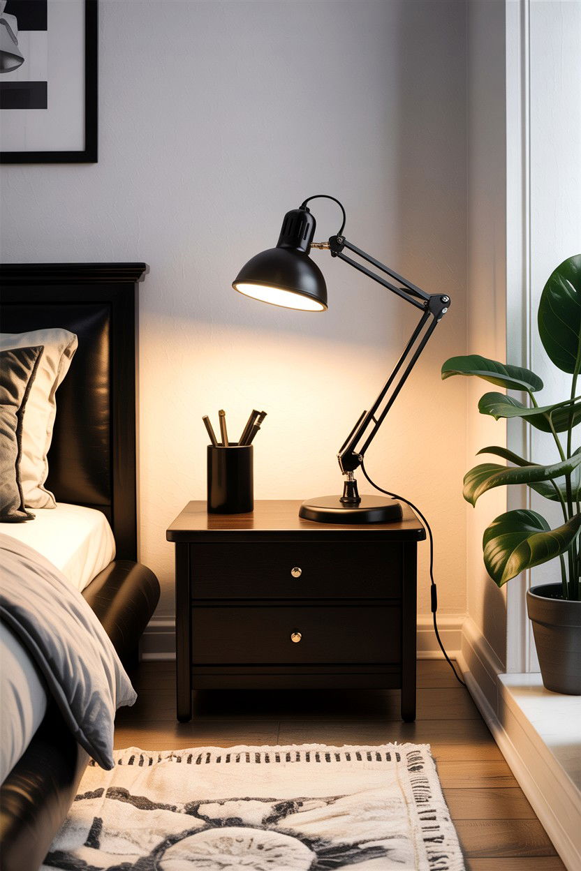Matte Black Desk Lamp - 30 bedroom bedside lamps