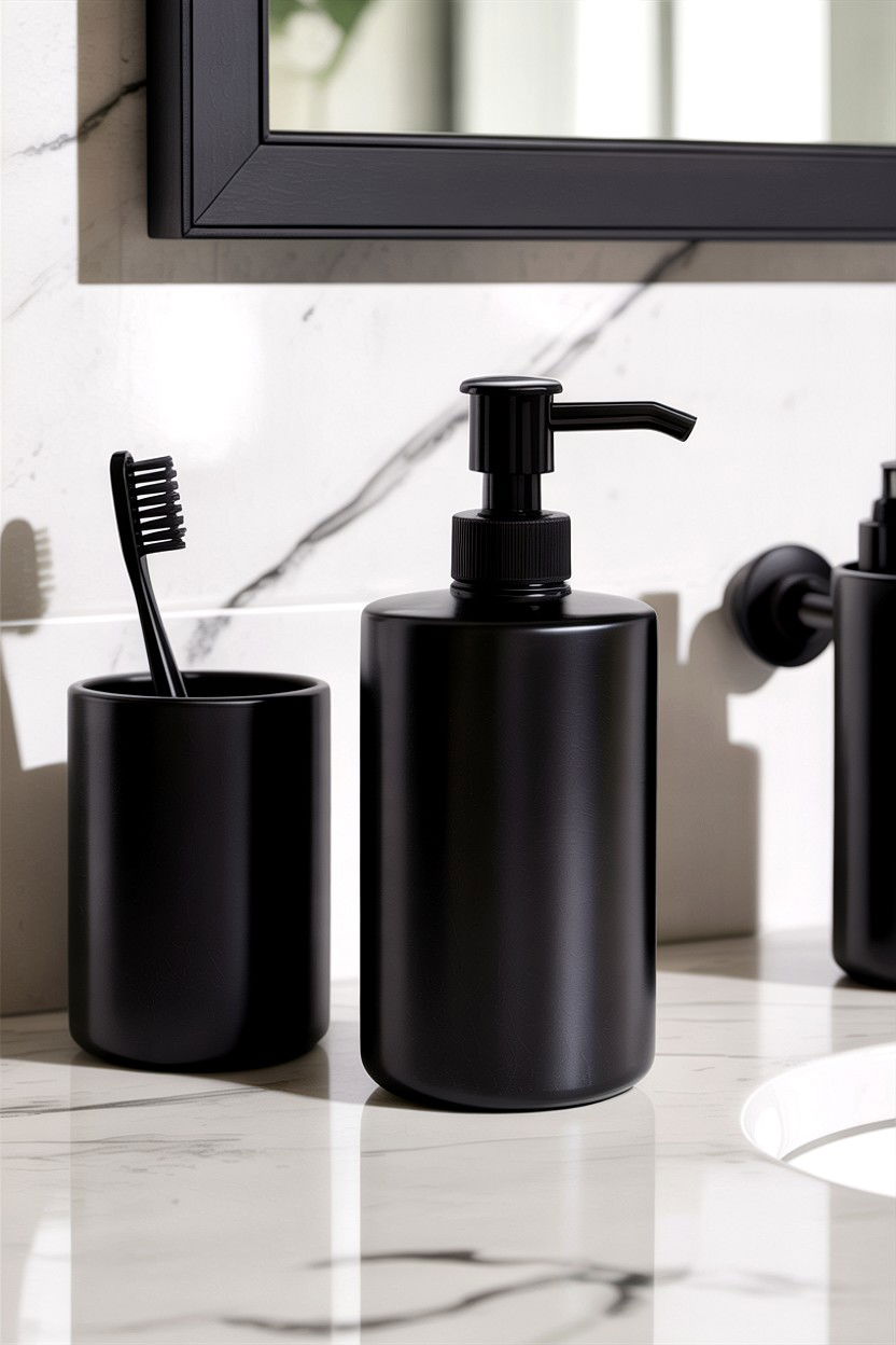 Matte Black Soap Dispenser - 30 bathroom accessory styling ideas