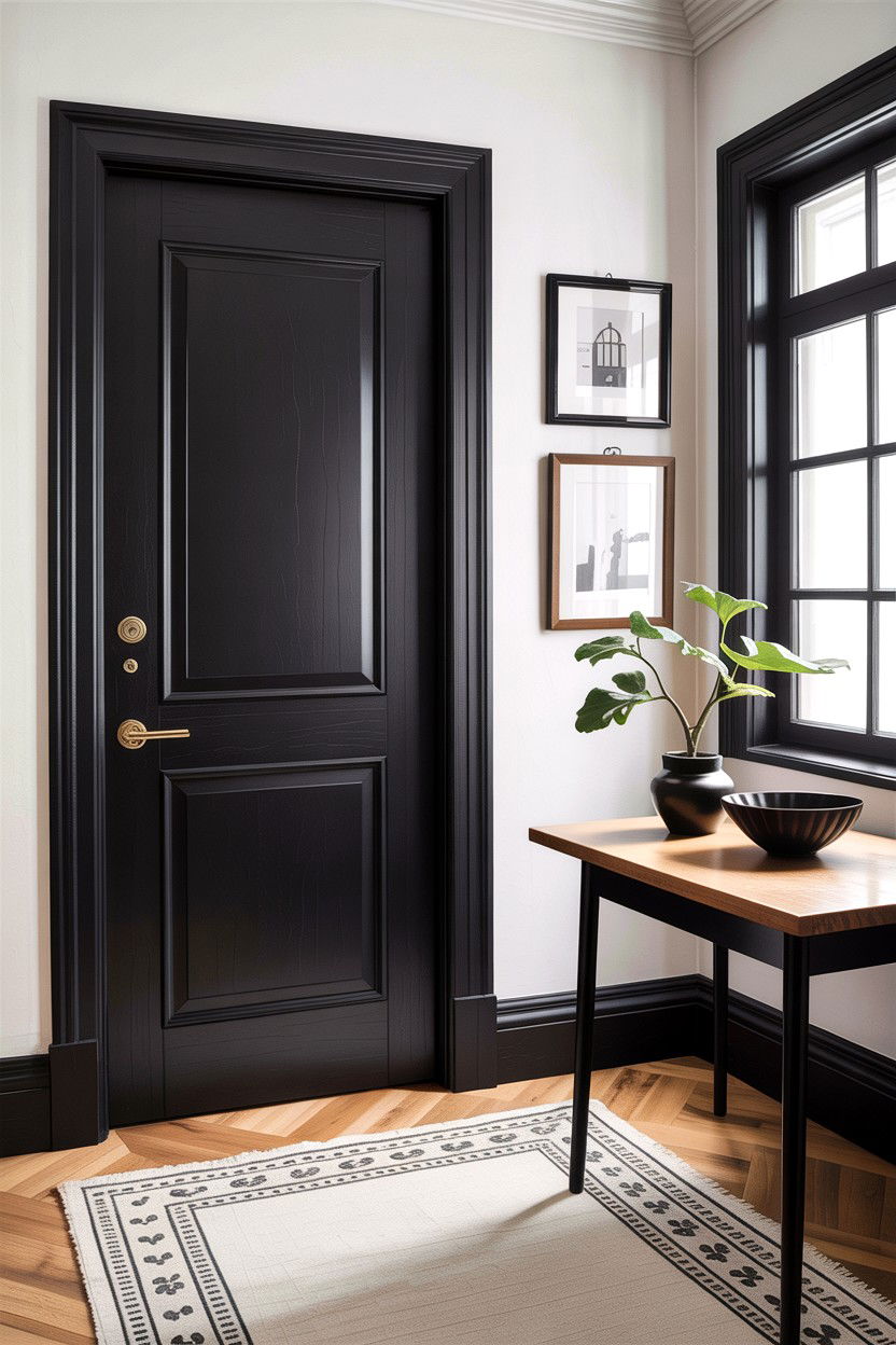 Matte black accents - 30 scandinavian black living room ideas