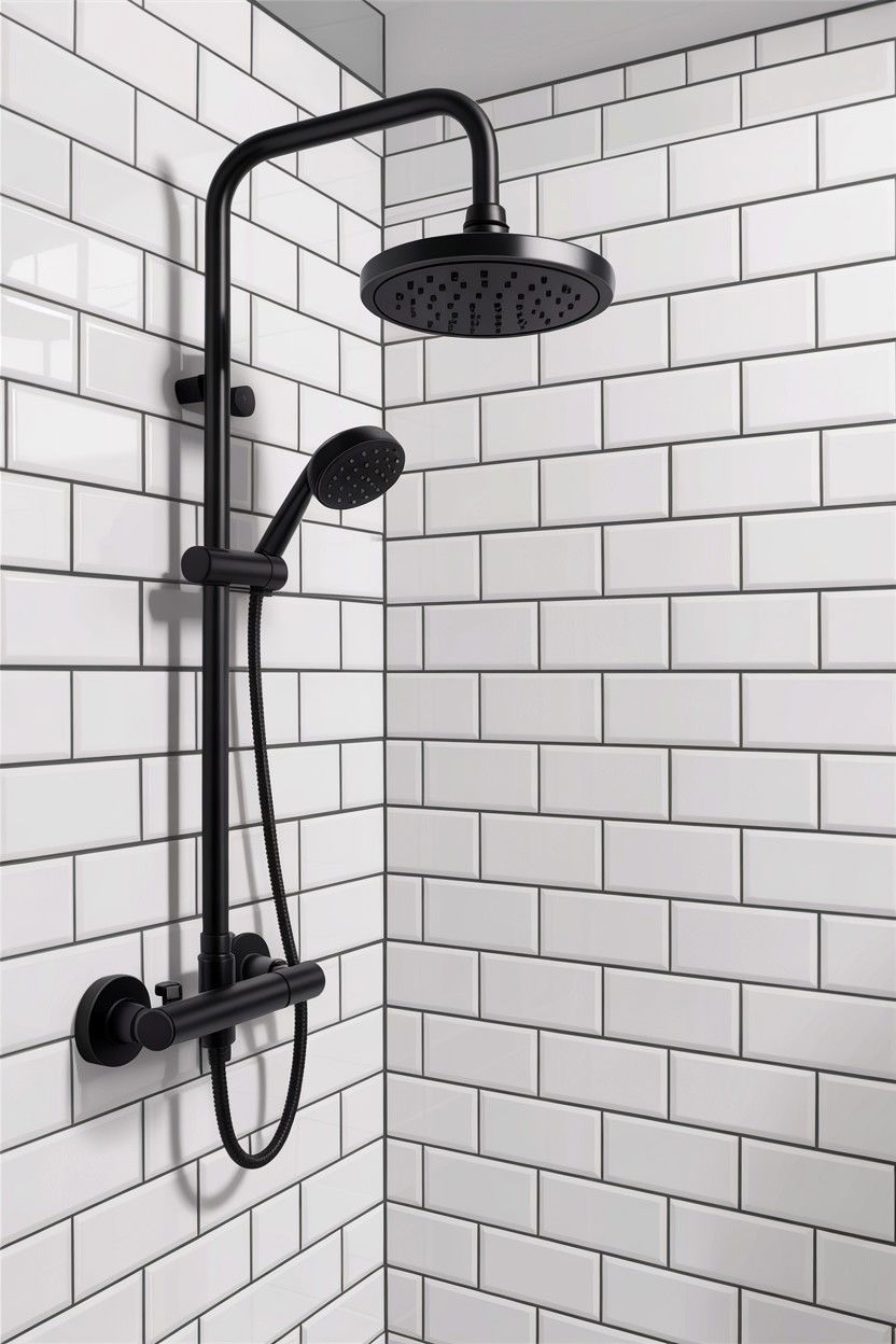 Matte black bathroom fixtures - 30 high contrast bathroom ideas