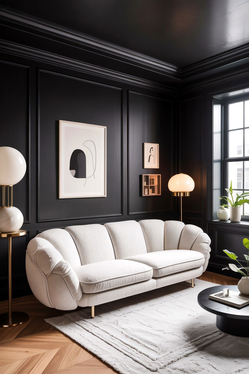 30 Bold Living Room Dark Ceiling Ideas to Inspire