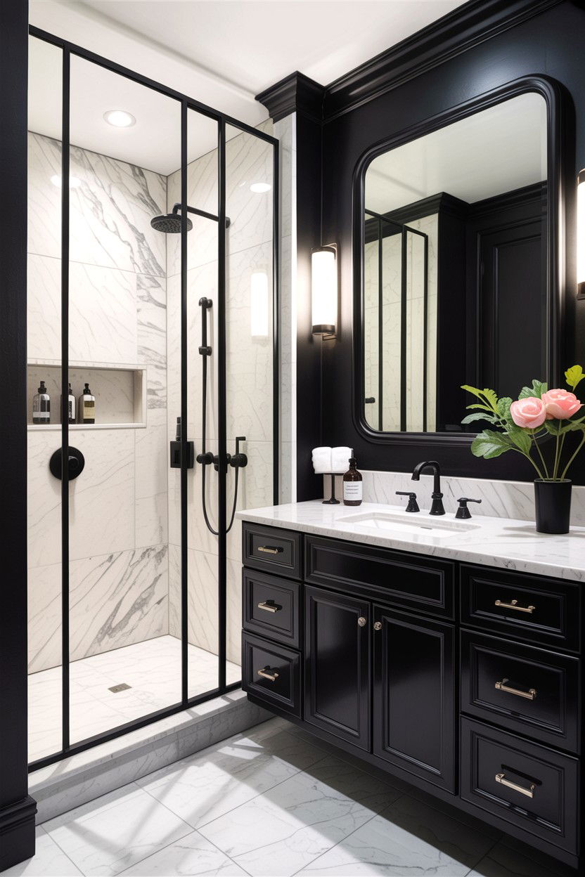 Matte black condo bathroom - 30 condo bathroom ideas