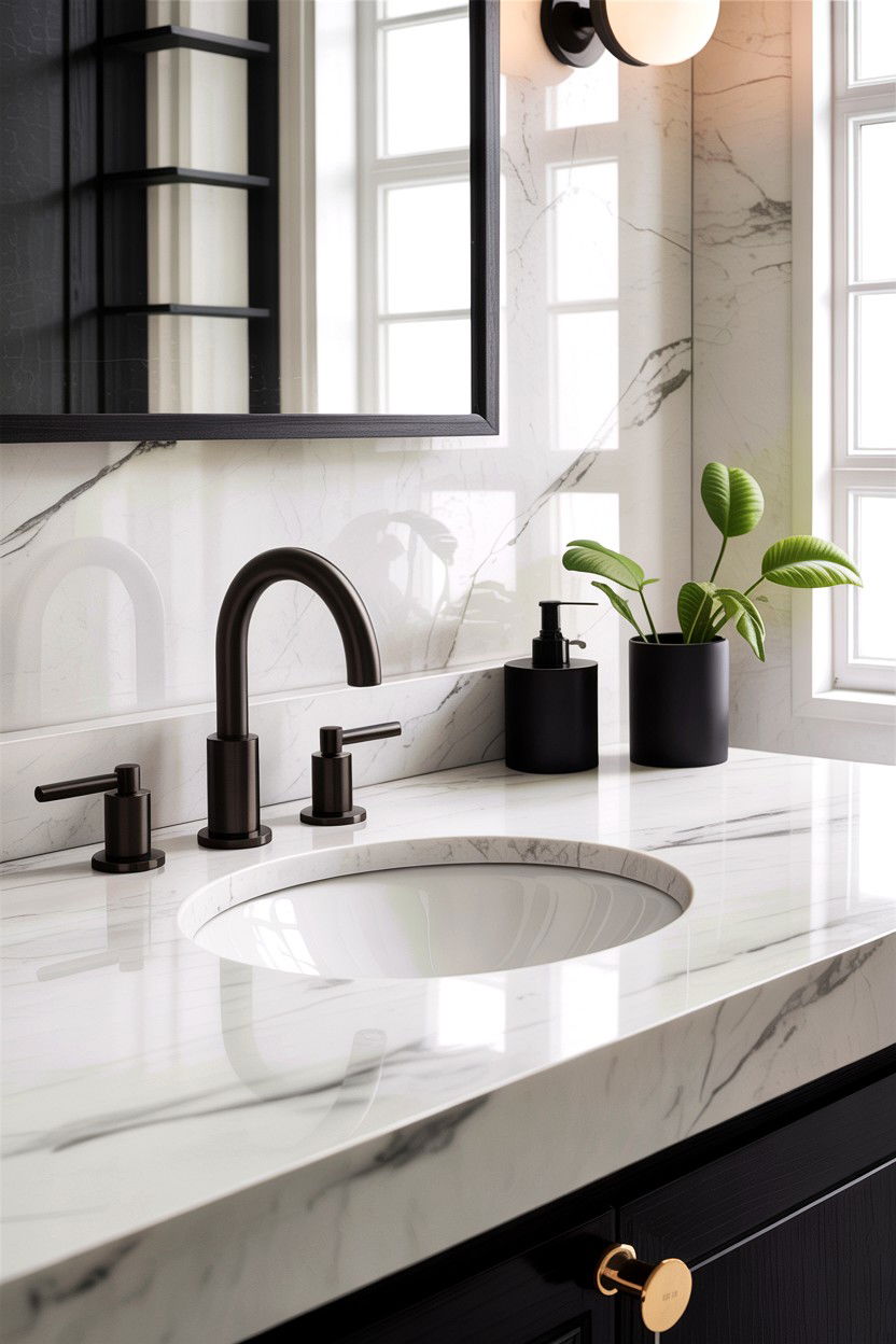 Matte black faucet - 30 Hansgrohe bathroom ideas