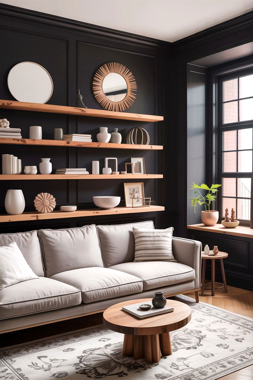 Matte black living room - 30 dark living room ideas