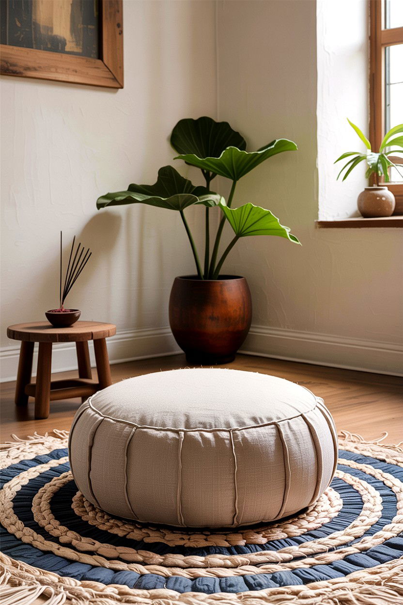 Meditation Floor Cushion - 30 bedroom corner ideas