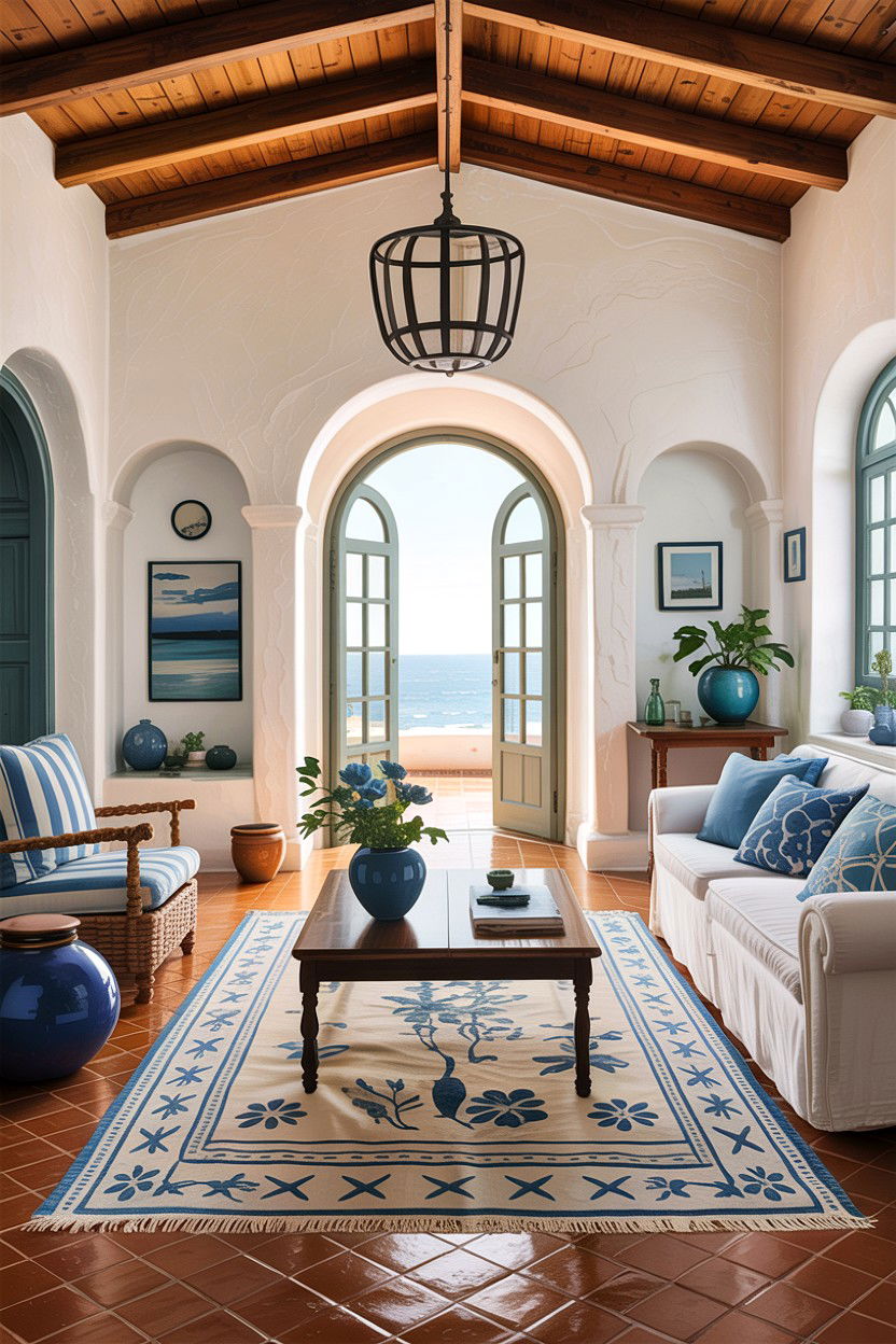 Mediterranean coastal living room - 30 coastal chic living room ideas