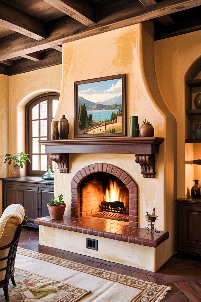 Mediterranean fireplace insert - 30 living room fireplace insert ideas