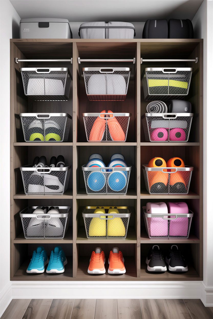 Metal Mesh Bins - 30 bedroom storage bins