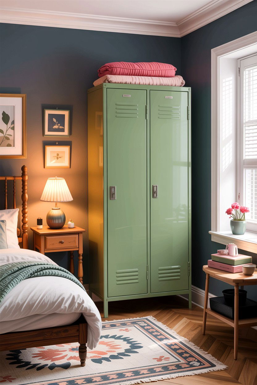 Metal Storage Cabinet - 30 dust-free bedroom ideas