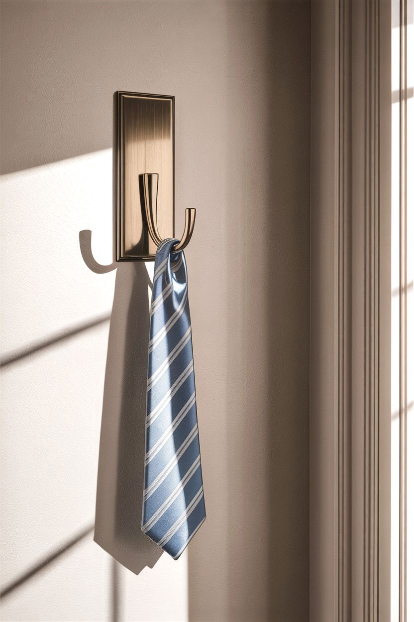 Metal Tie Hook - 30 bedroom tie storage ideas