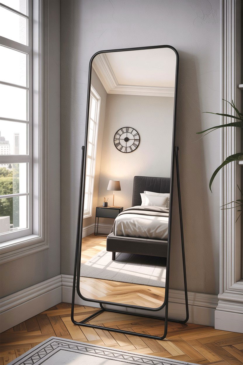 Metal floor mirror - 30 bedroom floor mirrors