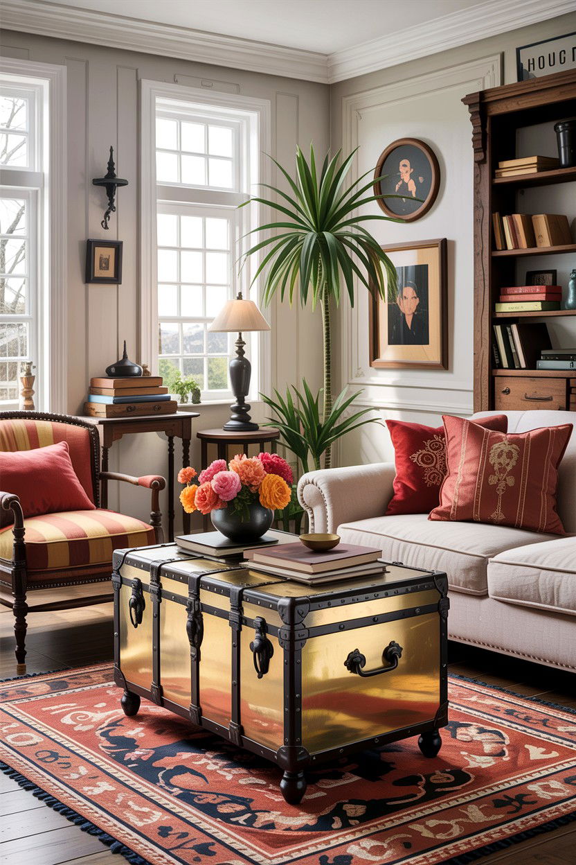 Metal trunk table - 30 living room Indian furniture ideas