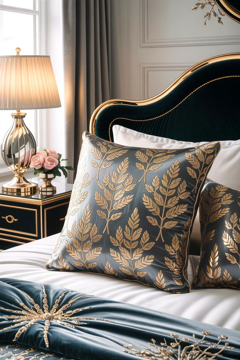 Metallic Accent Pillow - 30 bedroom throw pillows