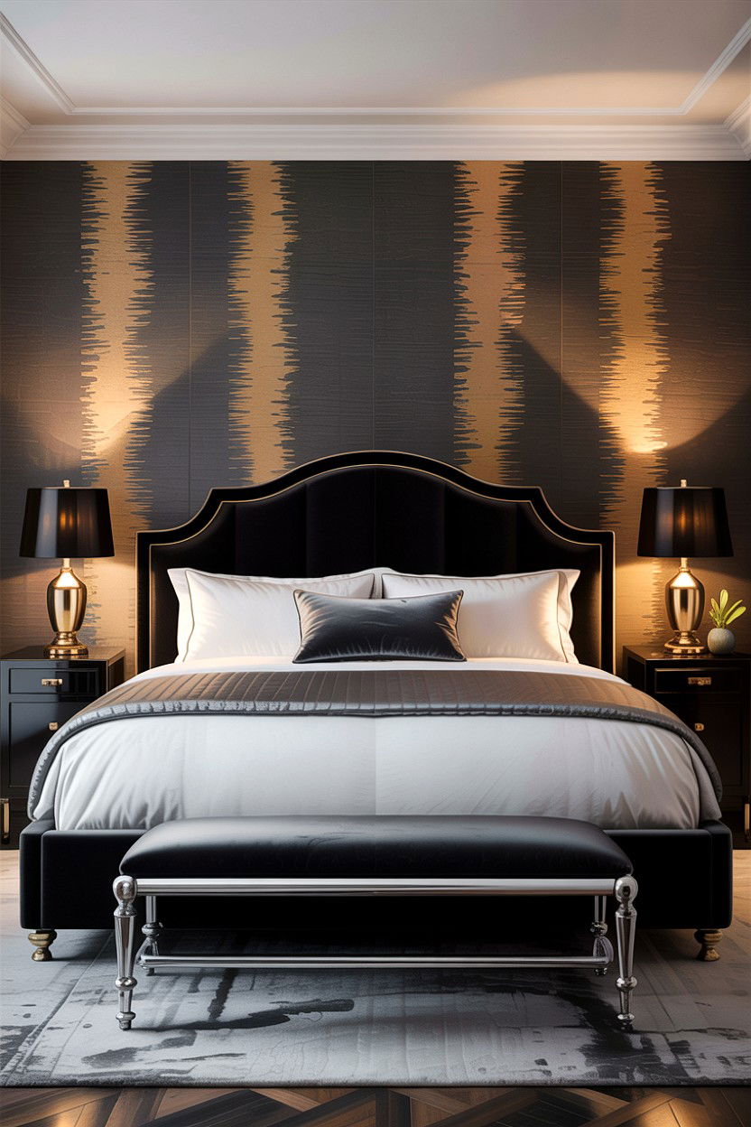 Metallic Texture Contemporary Bedroom - 30 layered texture bedroom ideas