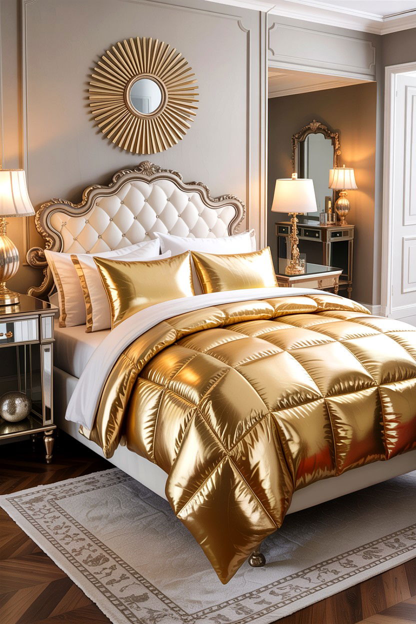 Metallic gold comforter - 30 bedroom comforters