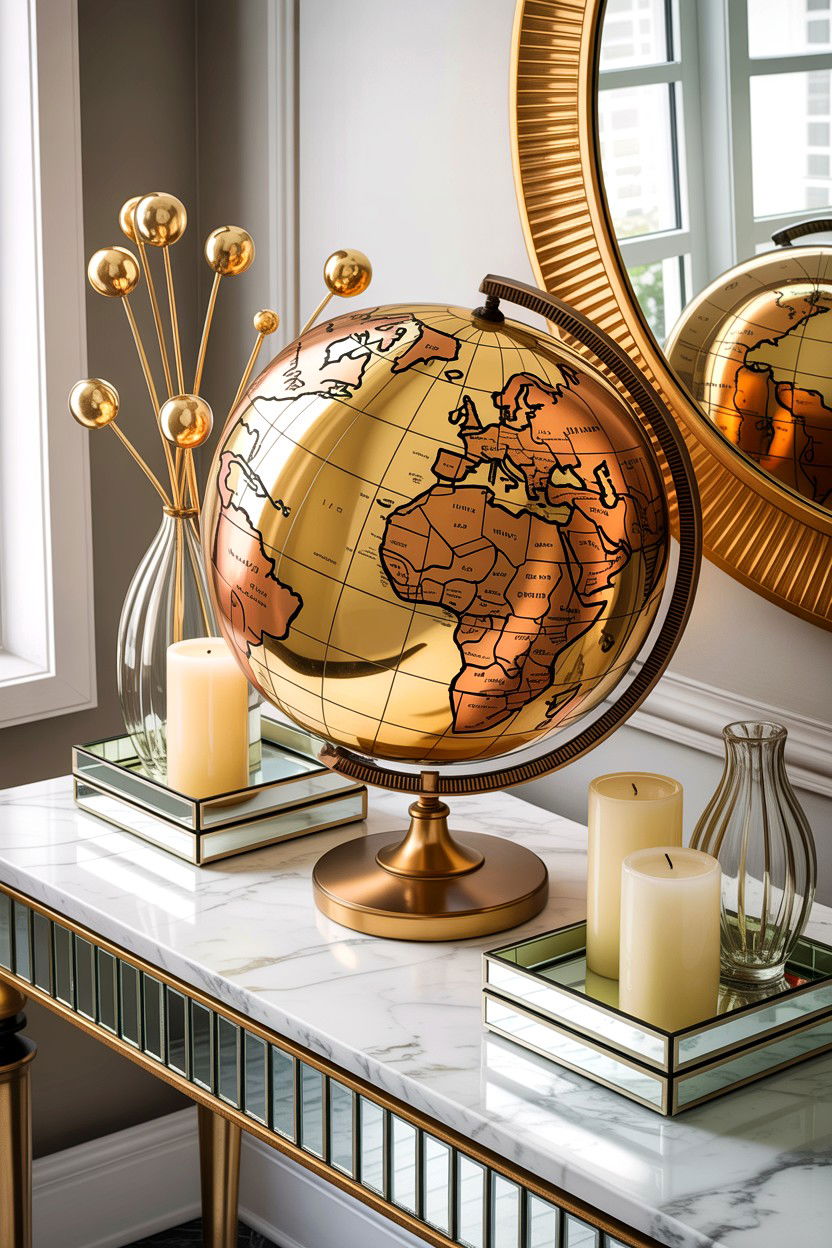 Metallic gold globe - 30 living room globes
