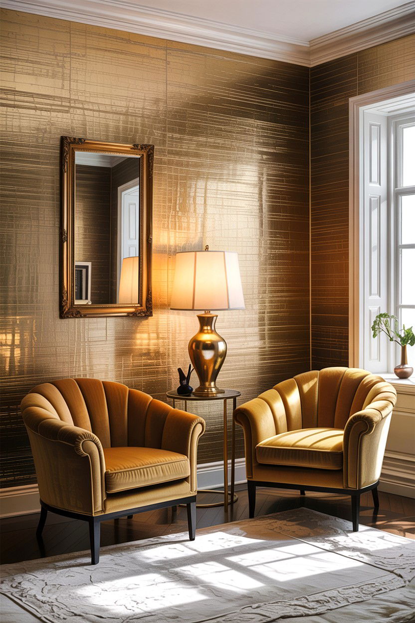 Metallic grasscloth wallpaper - 30 living room grasscloth wallpapers