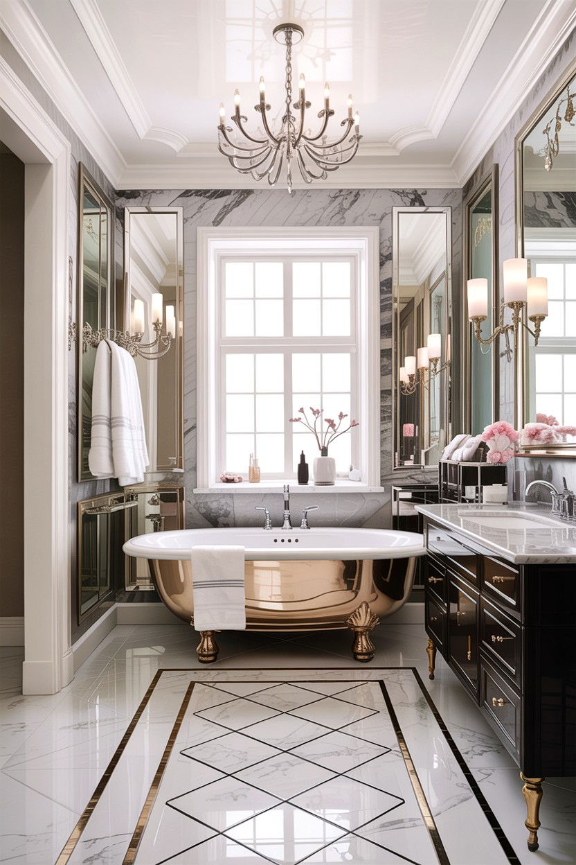 Metallic grout luxury bathroom - 30 colored grout bathroom ideas