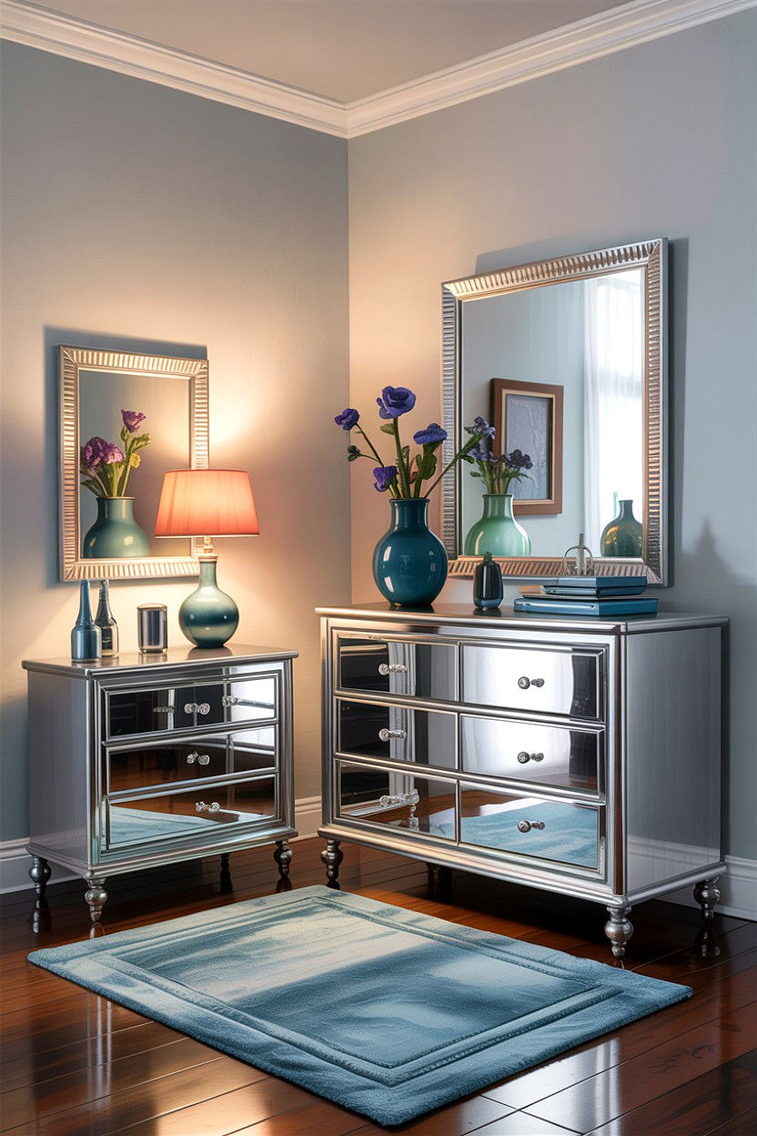 Metallic silver furniture - 30 astronaut bedroom ideas