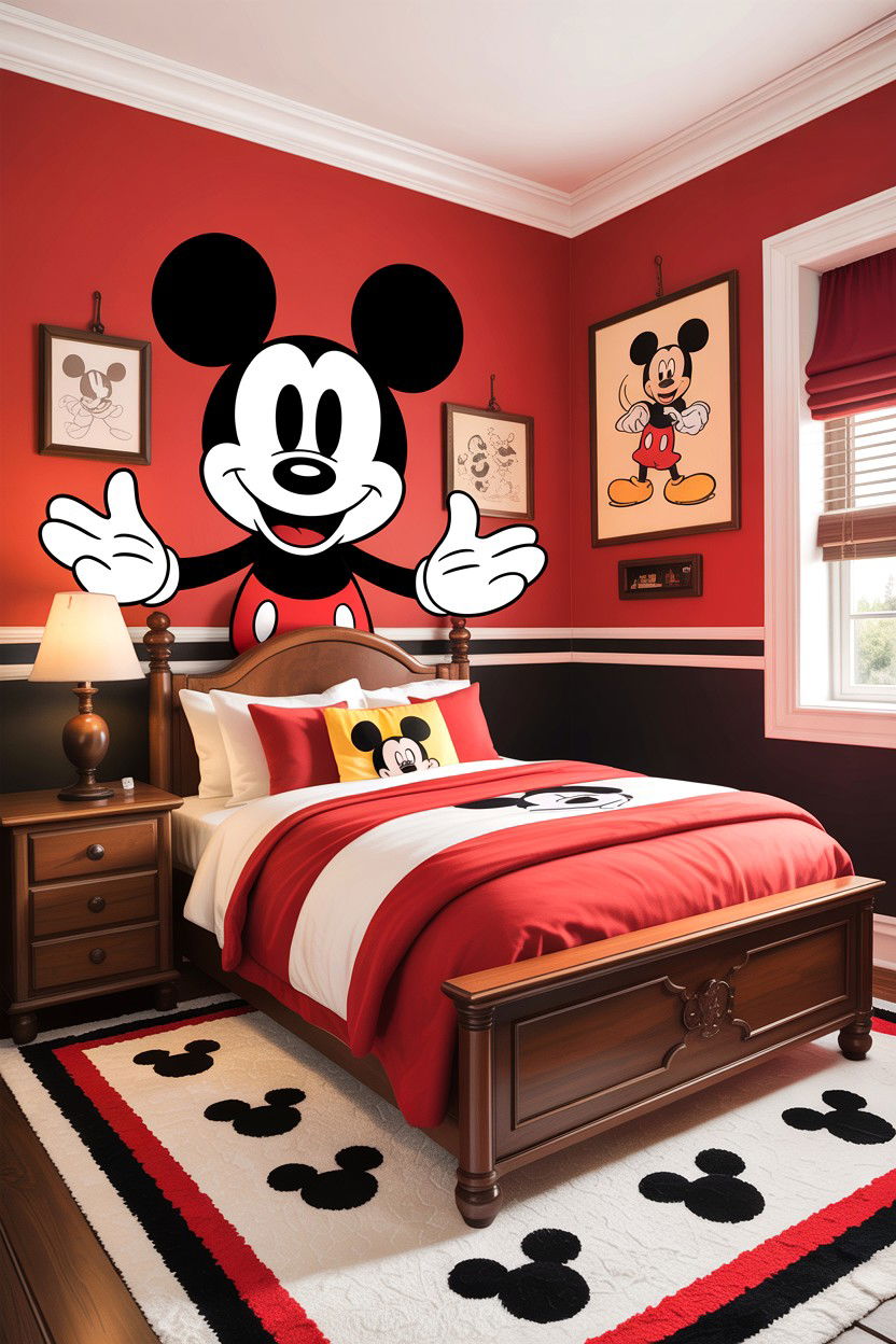 Mickey Mouse Bedroom - 30 character home bedroom ideas
