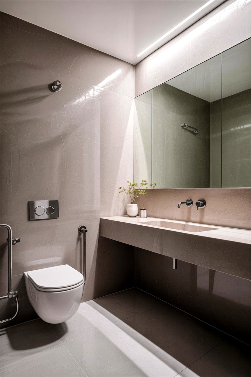 Microcement Bathroom Wall - 30 concrete bathroom ideas