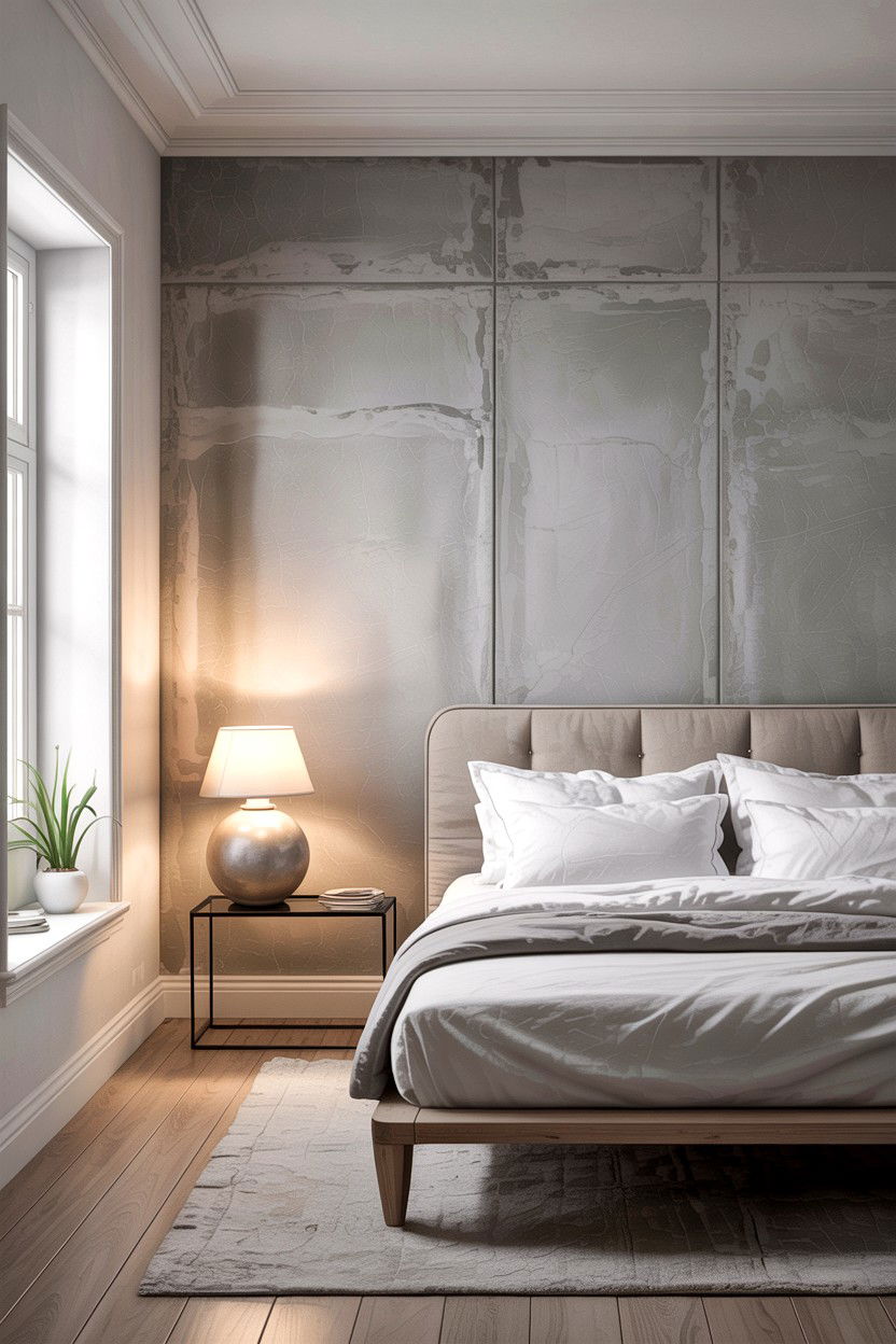 Microcement bedroom wall - 30 bedroom textured walls